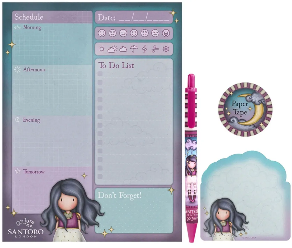 Set de papetarie pentru planificare Gorjuss, Little Storm Cloud