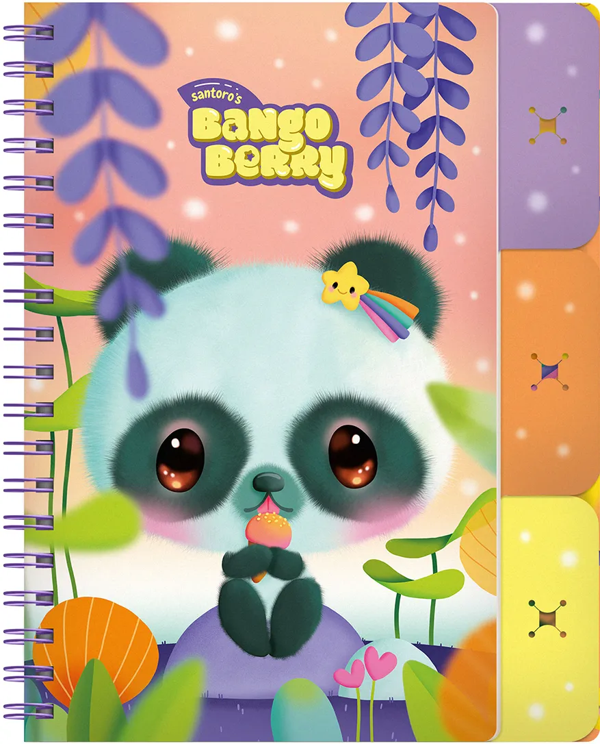 Notes cu separatoare si spira Bangoberry Pally Panda, 200 pagini