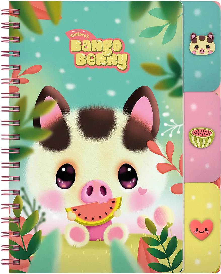 Notes cu separatoare si spira Bangoberry Piggy Porcusorul, 200 pagini