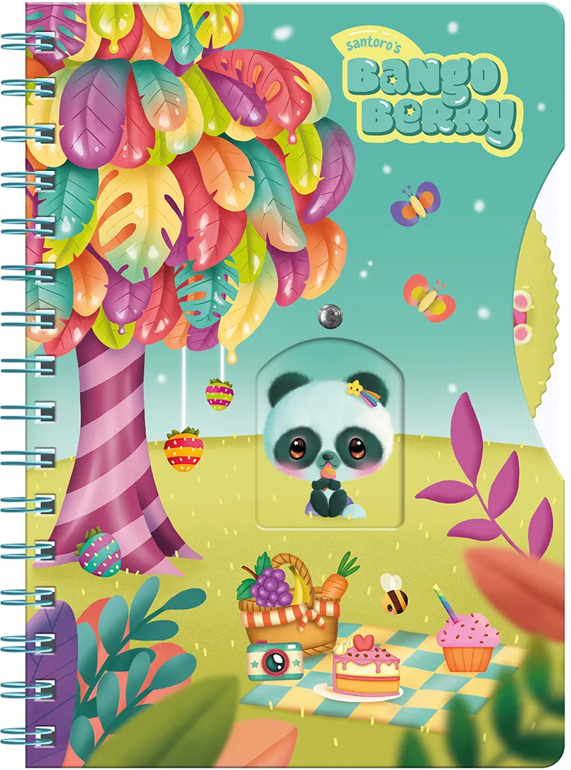 Agenda cu spira Bangoberry, Pally Panda, 192 file, 16x21 cm