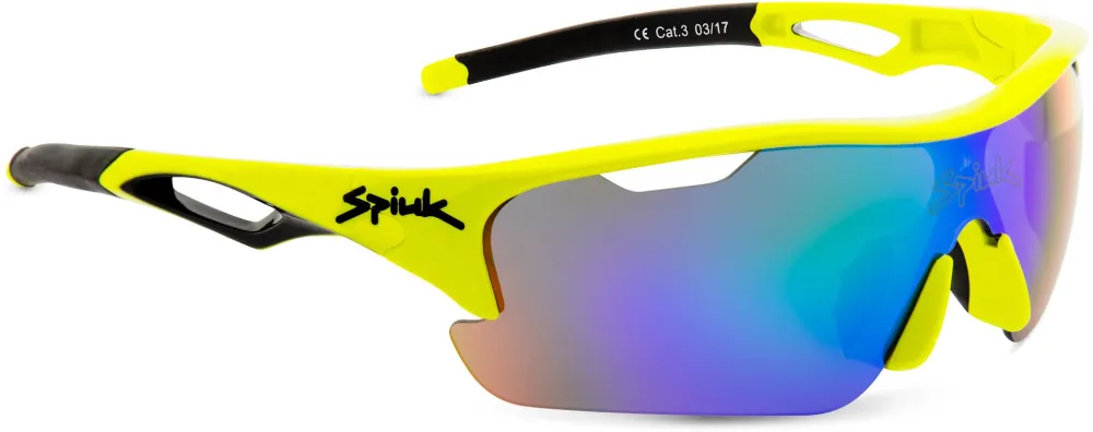 Spiuk - ochelari soare sport - Jifter - yellow-black - 3 lens mirrored-green/ orange/ clear