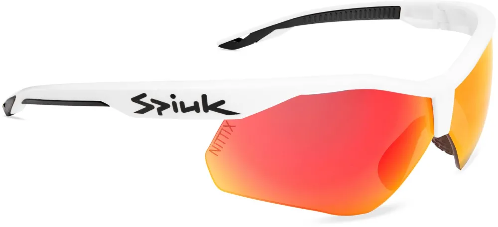 Spiuk - ochelari soare sport - Ventix K - white-black - 2 lens Nittix mirrored-red/ clear