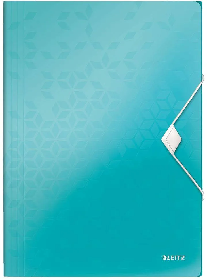 Mapa cu elastic Leitz WOW, PP, A4, 150 coli, turcoaz
