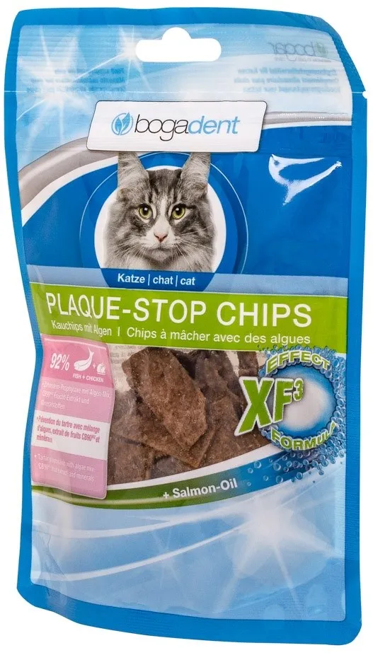 BOGAR Bogadent Plaque-stop Chips Fish - cat treats - 50g
