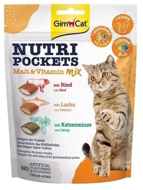GIMCAT Nutri Pockets Malt & Vitamin mix – cat treat – 150g