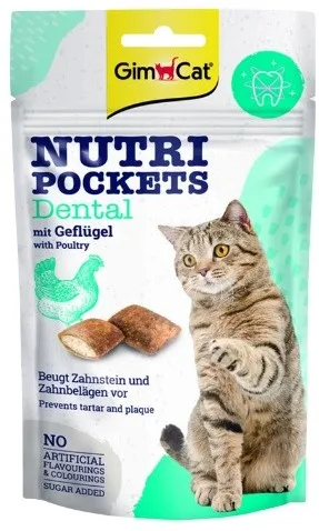 GIMCAT Nutri pockets Dental Poultry - cat treats - 60g