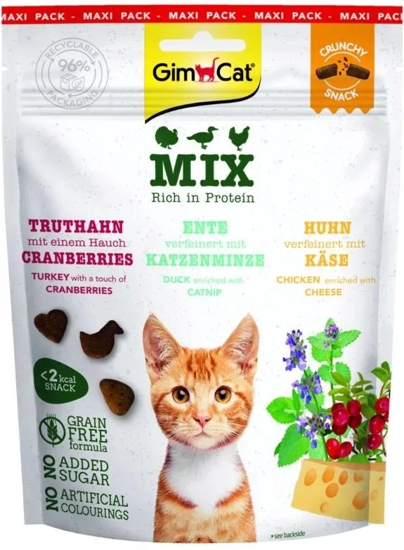 GIMCAT Crunchy Snacks Protein Rich Mix – cat treat – 140g