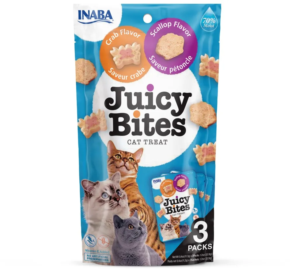 INABA Juicy Bites Crab and Scallop - cat treats - 3x11,3 g