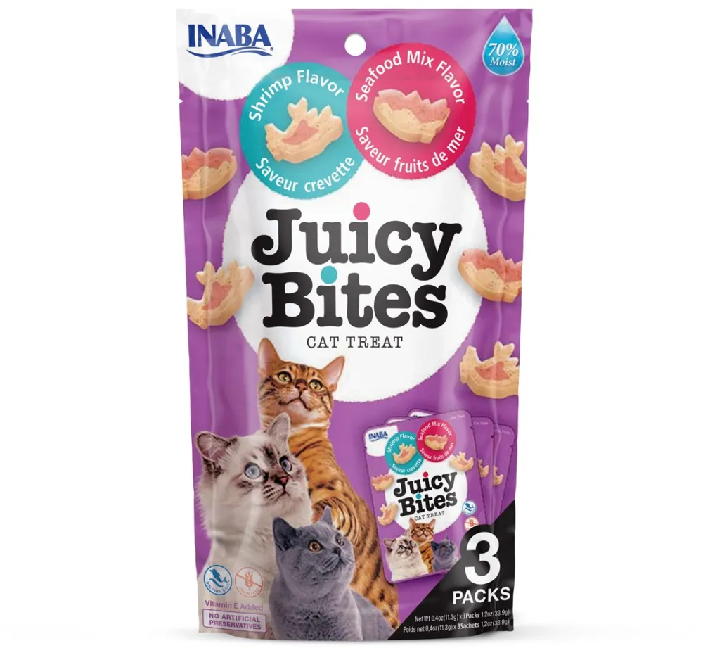 INABA Juicy Bites Shrimp and Seafood - cat treats - 3x11,3 g