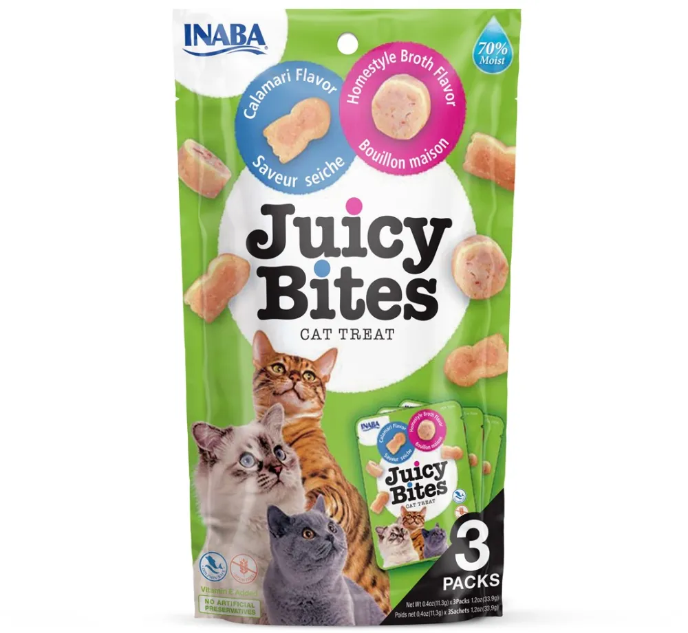 INABA Juicy Bites Homestyle broth and Calamari - cat treats - 3x11,3 g