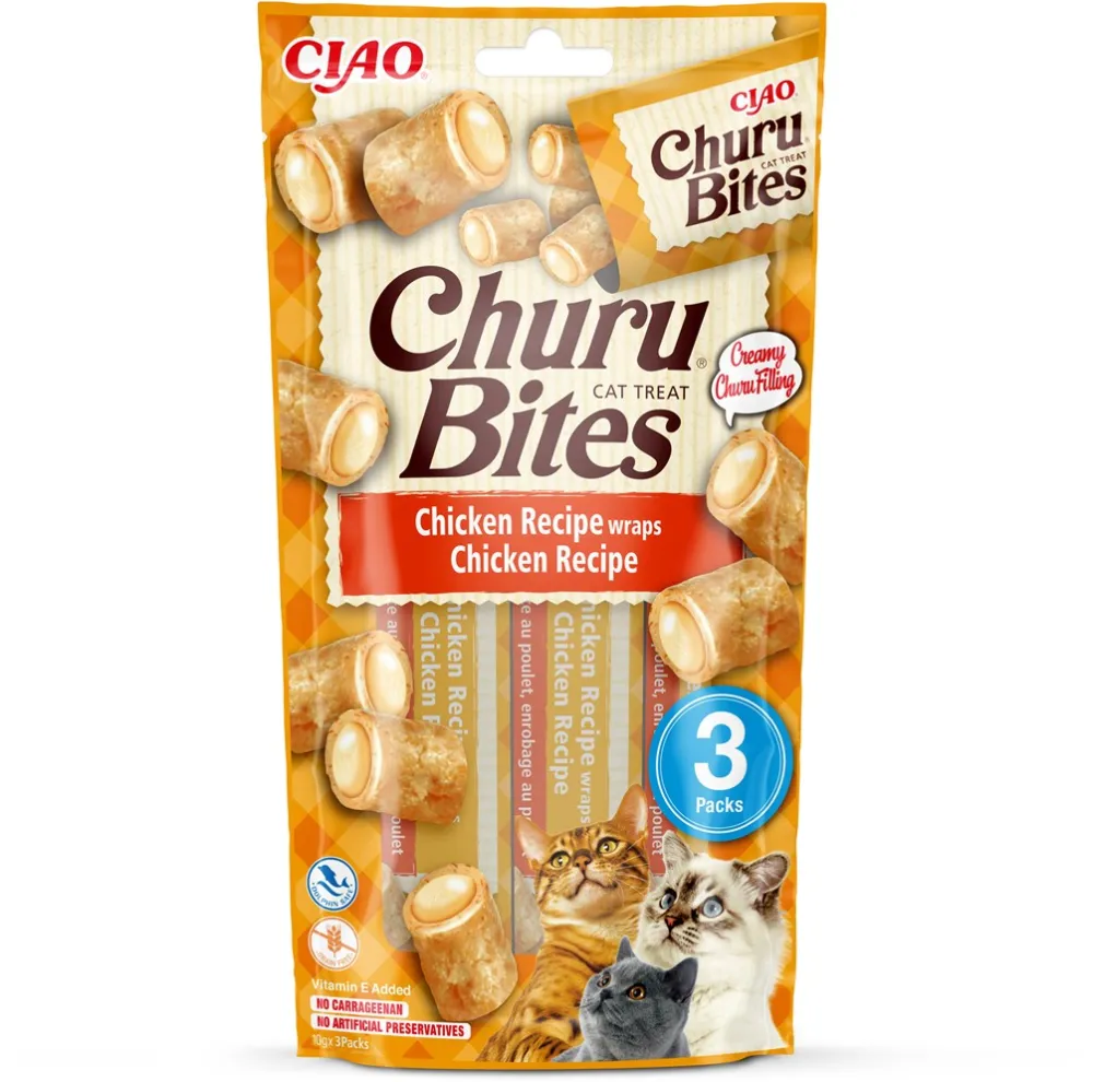 INABA Churu Bites Chicken recipe wraps - cat treats - 3x10 g