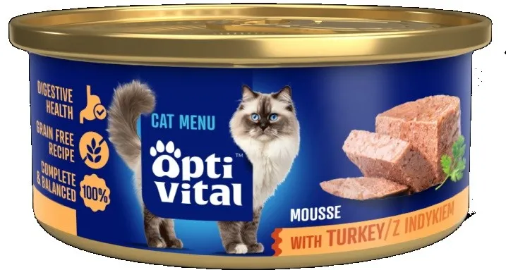 OPTIVITAL Fluffy mousse with turkey - wet cat food - 85g