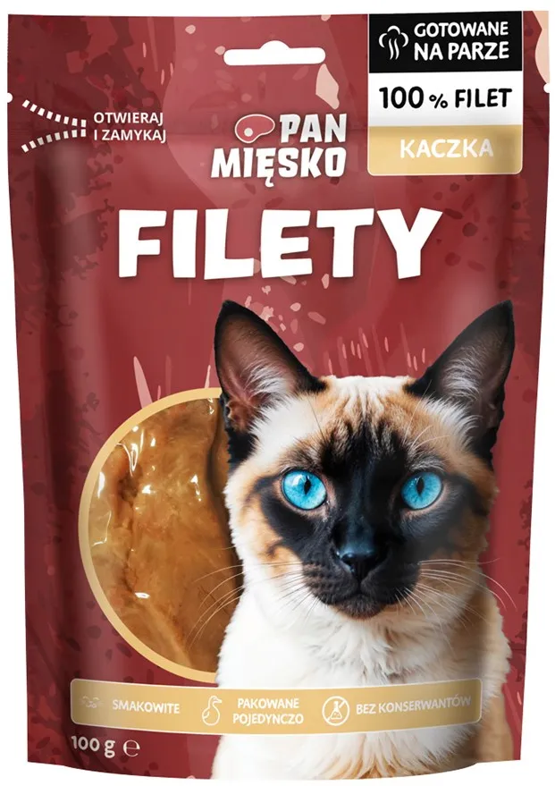 PAN MIĘSKO Duck fillets - cat treats - 100g