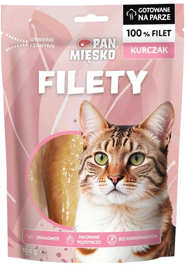 PAN MIĘSKO Chicken fillets - cat treats - 100g