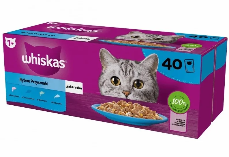 WHISKAS Fish Favourites in jelly - wet cat food - 40x85 g