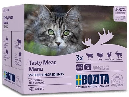 BOZITA Tasty meat menu box - wet cat food - 12 x 85g