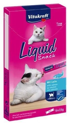 VITAKRAFT Liquid Snack Salmon - cat treats - 6 x 15g