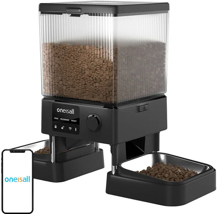 Alimentator automat dublu pentru animale WiFi Oneisall