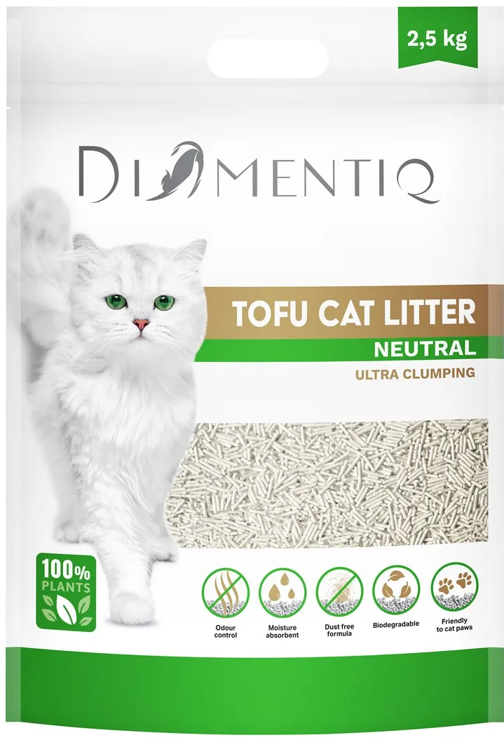 DIAMENTIQ Tofu Neutral Ultra clumping - plant-based litter - 2.5 kg