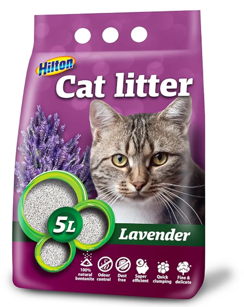 HILTON bentonite lavender clumping cat litter - 5 l