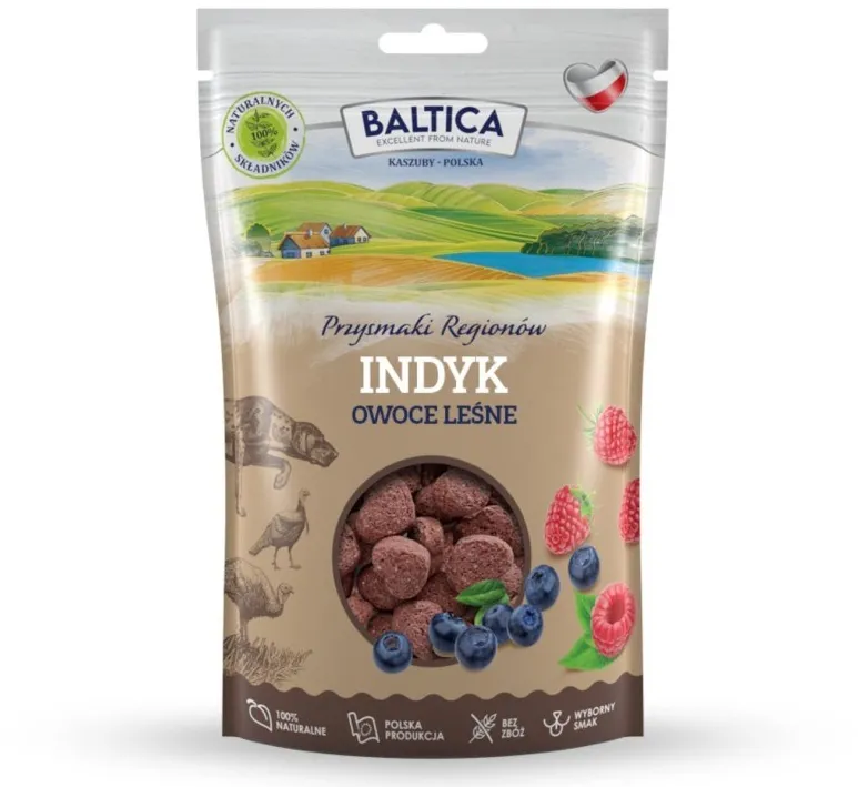 BALTICA Przysmaki regionów Turkey with forest fruits - dog treat - 100g