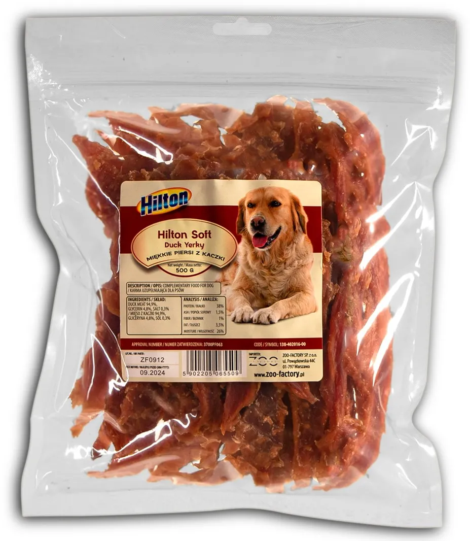 HILTON Soft Duck Jerky - Dog treat - 500 g