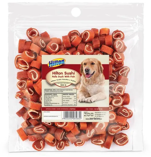 HILTON Sushi Rolls duck with fish - Dog treat - 500 g