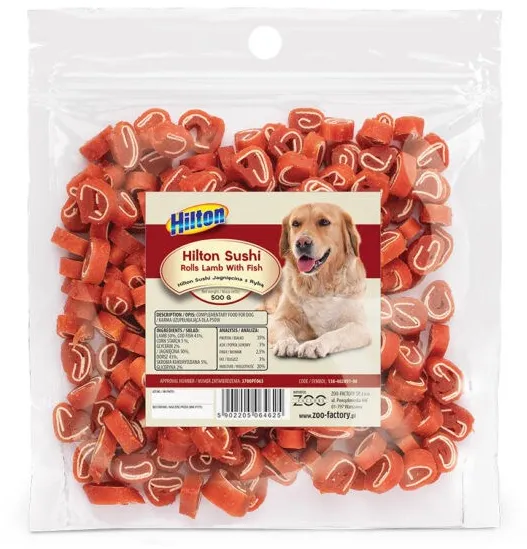 HILTON Sushi Rolls lamb with fish - Dog treat - 500 g