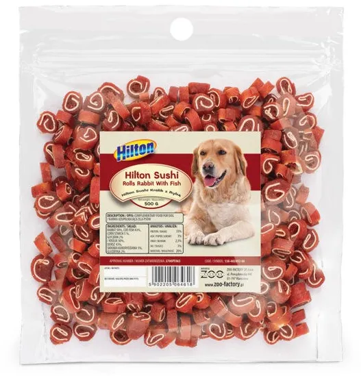 HILTON Sushi Rolls rabbit with fish - Dog treat - 500 g