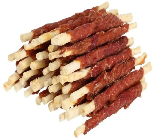 HILTON Duck wrap white rawhide stick - dog chew - 500g