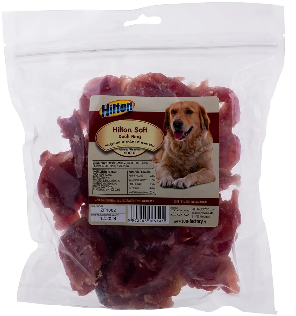 HILTON Soft duck rings - Dog treat - 500 g