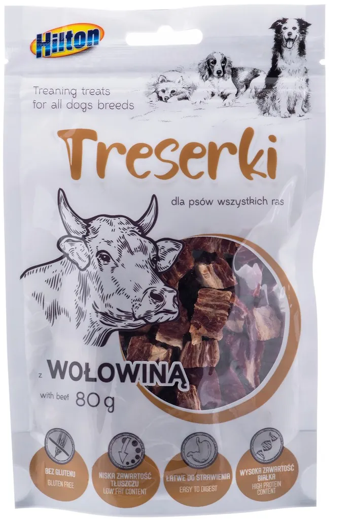 HILTON Treaning treats Beef - Dog treat - 80g