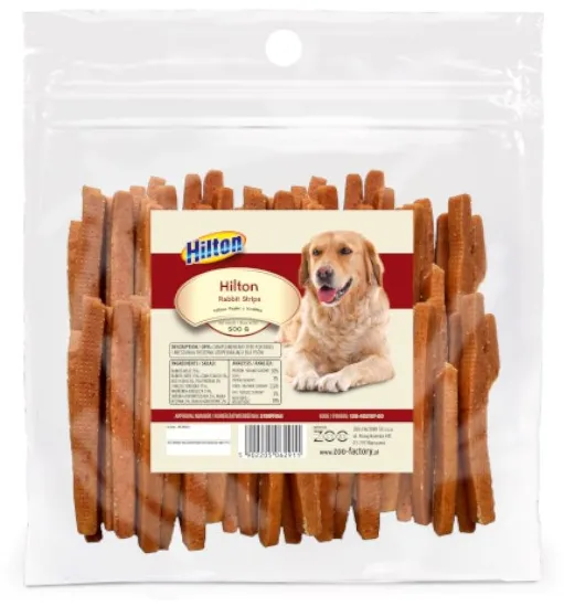 HILTON Rabbit strips - dog treat - 500g