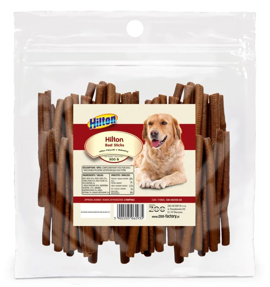 HILTON Soft Beef Sticks - treat for dogs - 500g