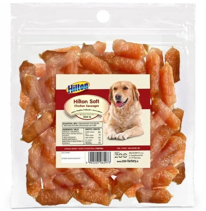HILTON Soft chicken sausages - dog treat - 500g