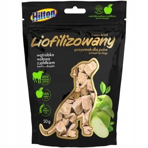 HILTON Freeze-dried treats with with beef liver and apple - dog treat - 50g