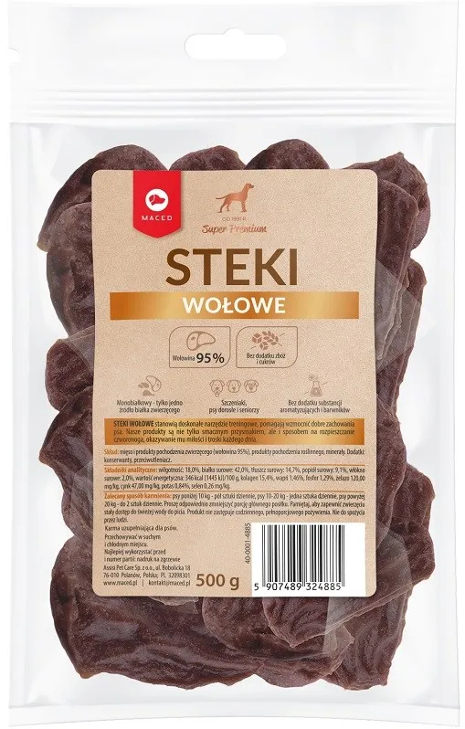 MACED Beef steaks - Dog treat - 500g