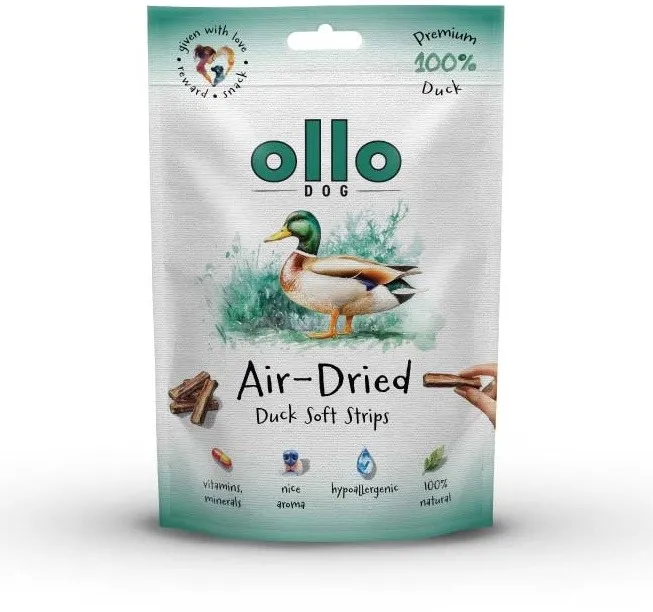 OLLO Air-Dried Duck strips - dog treat - 80g