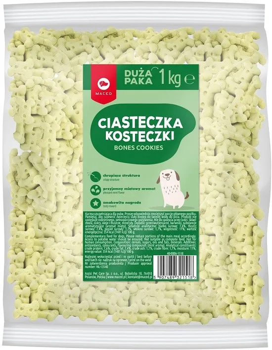 MACED Puppy mint bones cookies - Dog treat - 1 kg