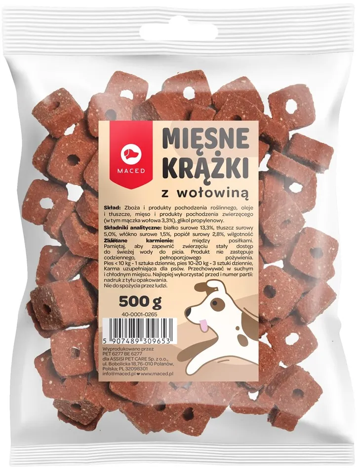 MACED Meat discs with beef for dog- 500 g