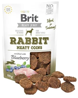 BRIT Meat Jerky Coins Rabbit - dog treat - 80g
