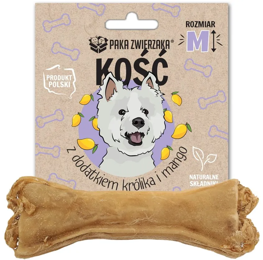 PAKA ZWIERZAKA Bone with rabbit and mango M 12 cm - dog treat - 55g