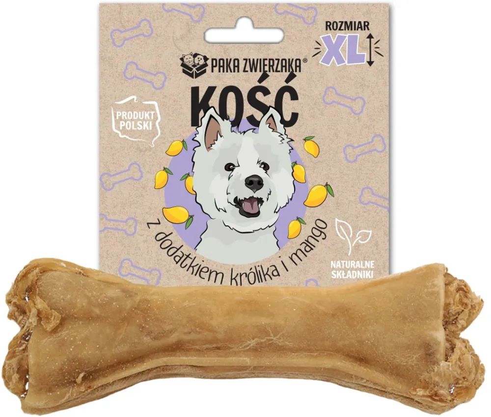 PAKA ZWIERZAKA Bone with rabbit and mango XL 17 cm - dog treat - 115g