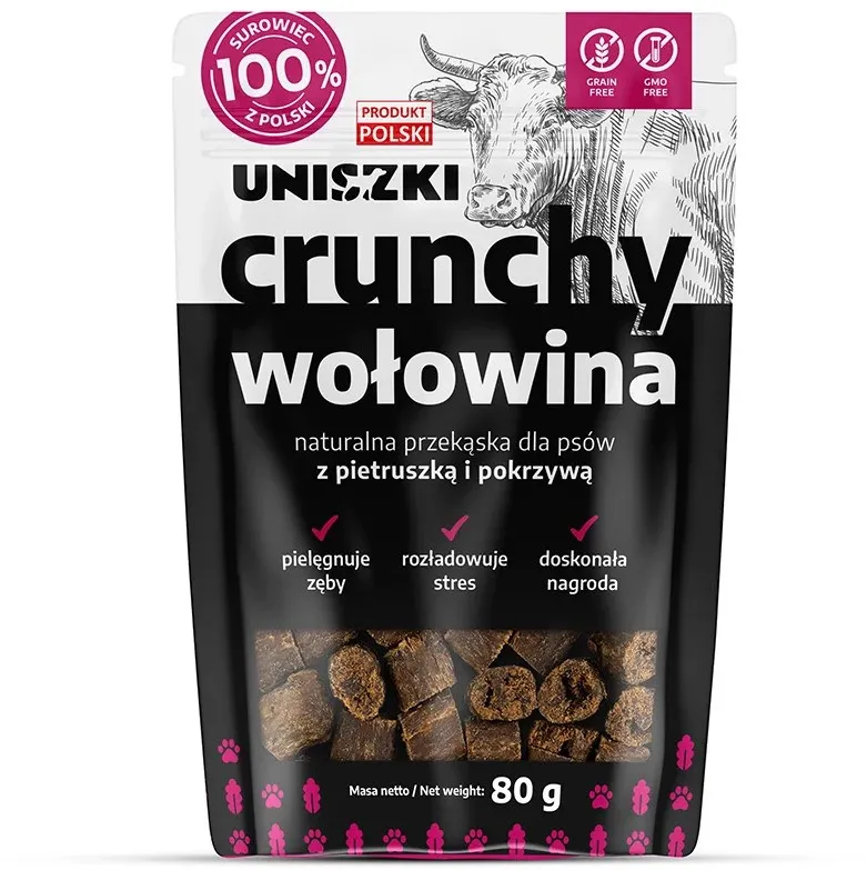 UNISZKI Crunchy Beef with Parsley and Nettle - Dog Treat - 80g