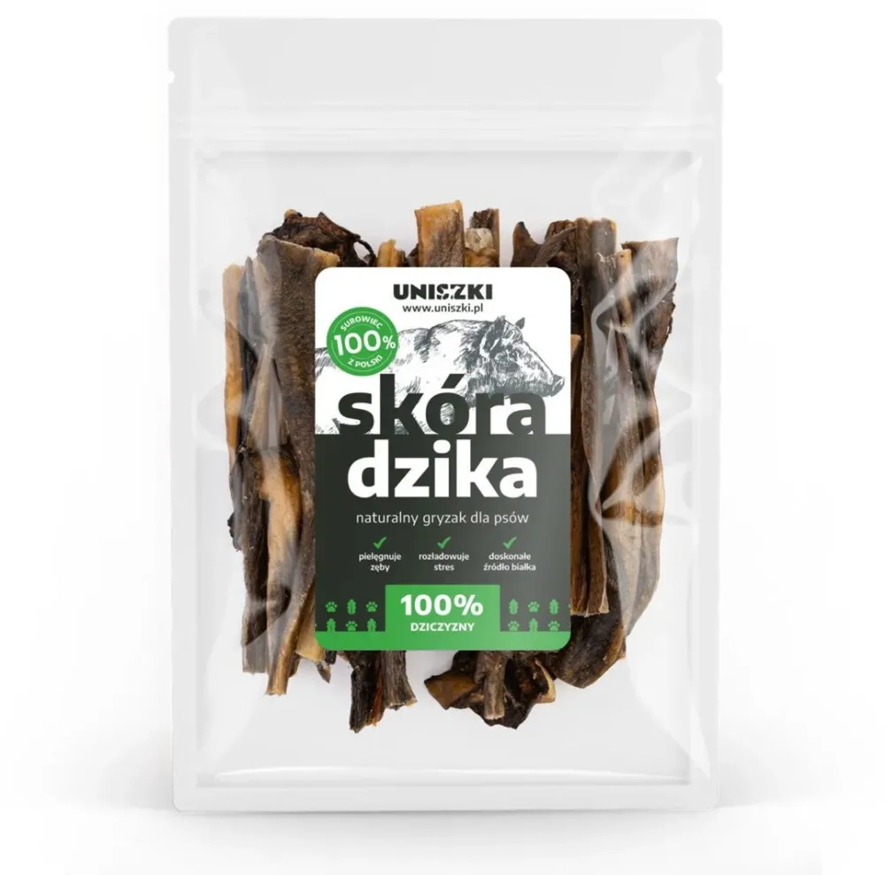 UNISZKI Wild boar skin - dog treat - 100g