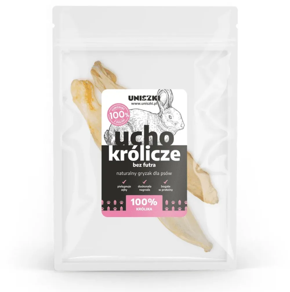 UNISZKI Rabbit ear without fur - dog treat - 2 pieces