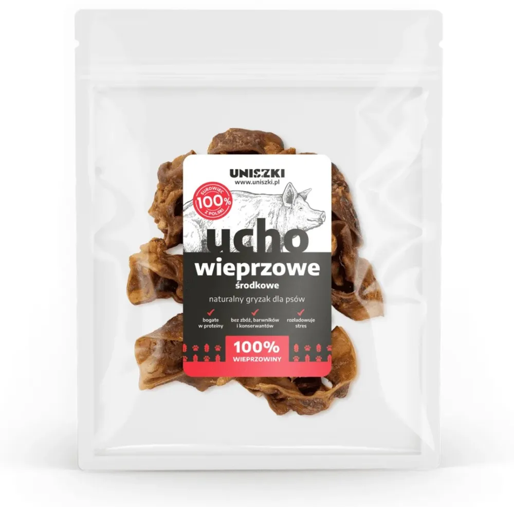 UNISZKI Middle pig ear - treat for dogs - 200 g