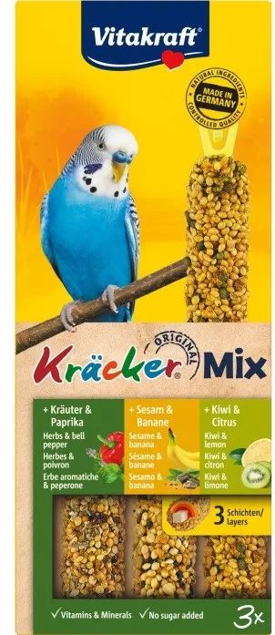 VITAKRAFT Kräcker Mix Banana, kiwi, pepper - treats for budgerigar - 3 pcs.