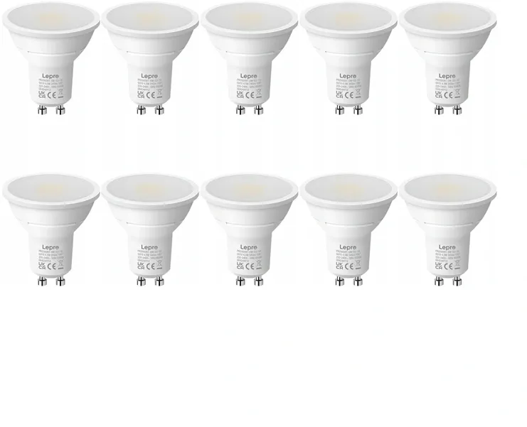 Bec LED LEPRO 200081-DW-EU-10, tip GU10, 4,5 W, 345 lm, 6500 K, 100°, 10 buc.