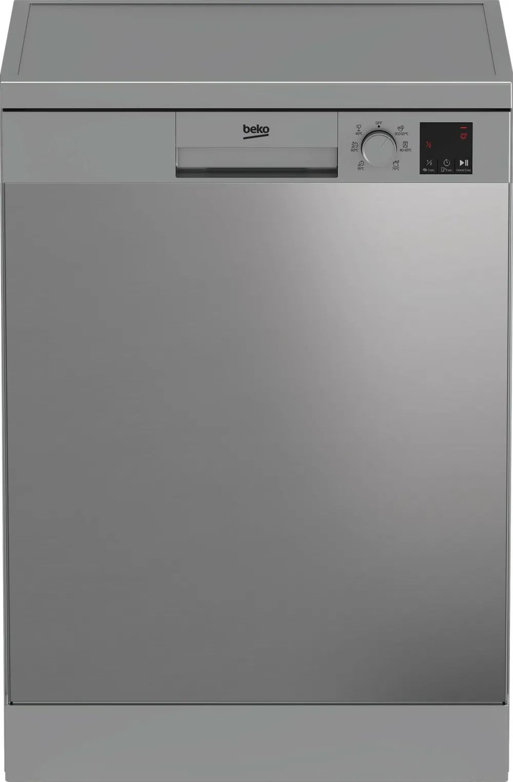 Masina de spalat vase DVN06430X, 14 seturi, 6 programe, Clasa D, Auto Door Opening, Display, cos tacamuri, Silver